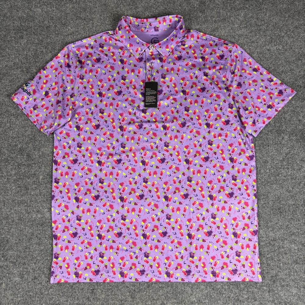 Vitamin G Golf Polo Performance Size Large w/logo NWT
